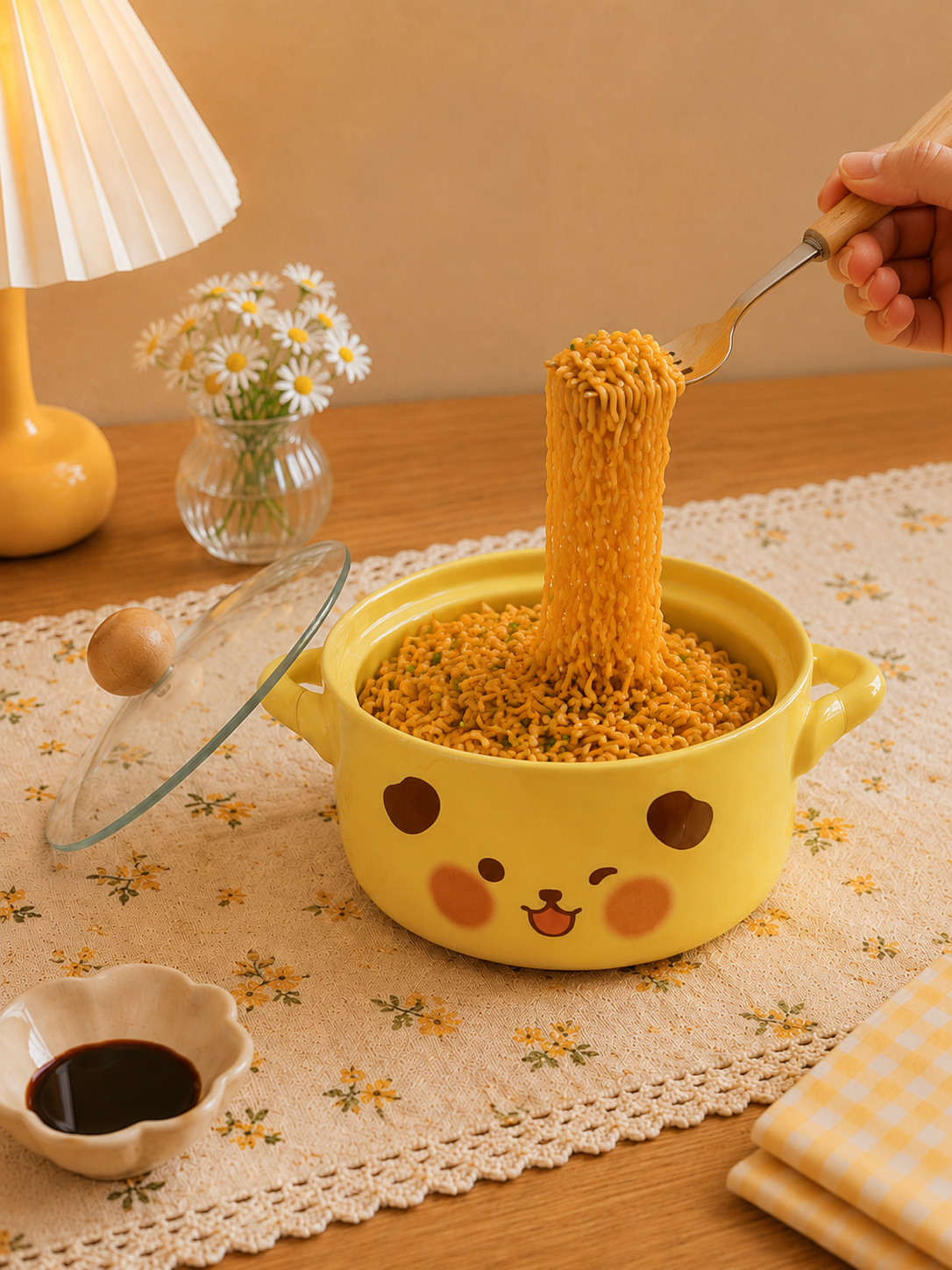 Winky ceramic bowl with lid