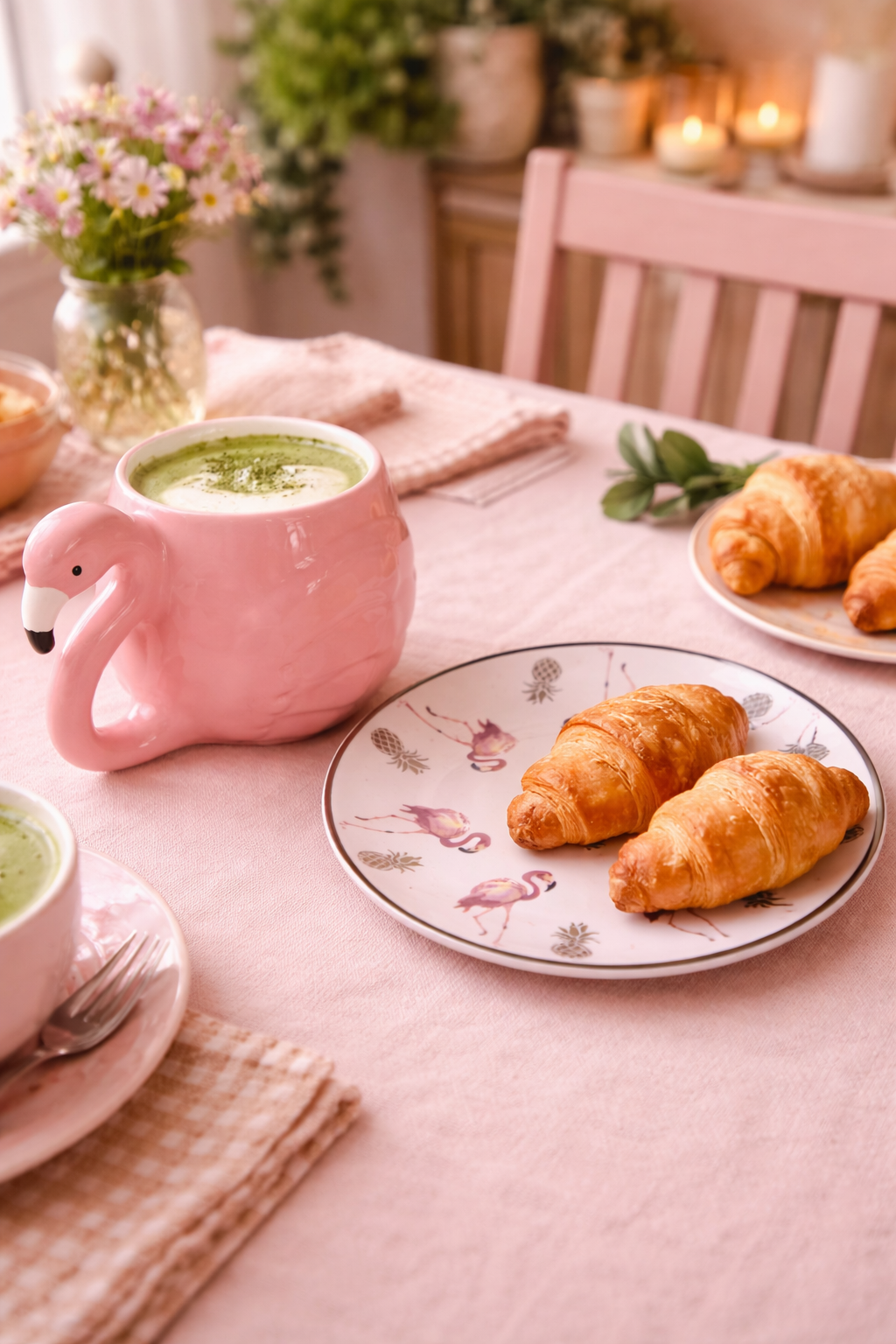 Flamingo cake plate