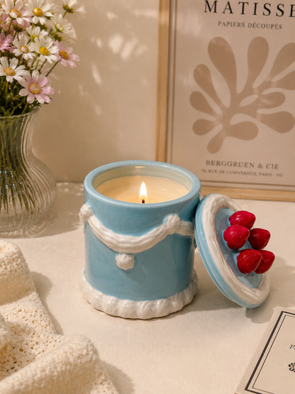 Ceramic Frosted Cake Candle