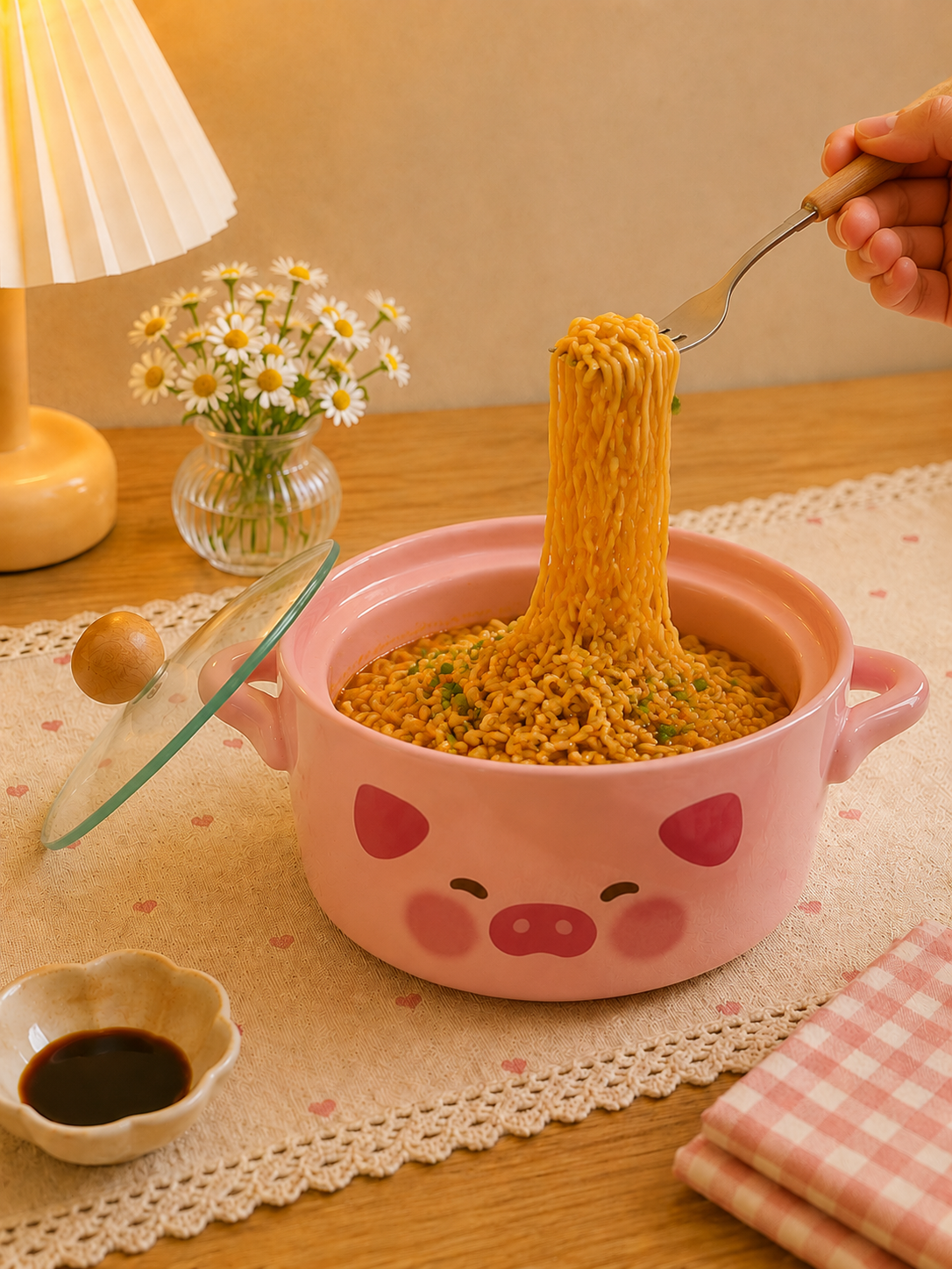 Winky ceramic bowl with lid