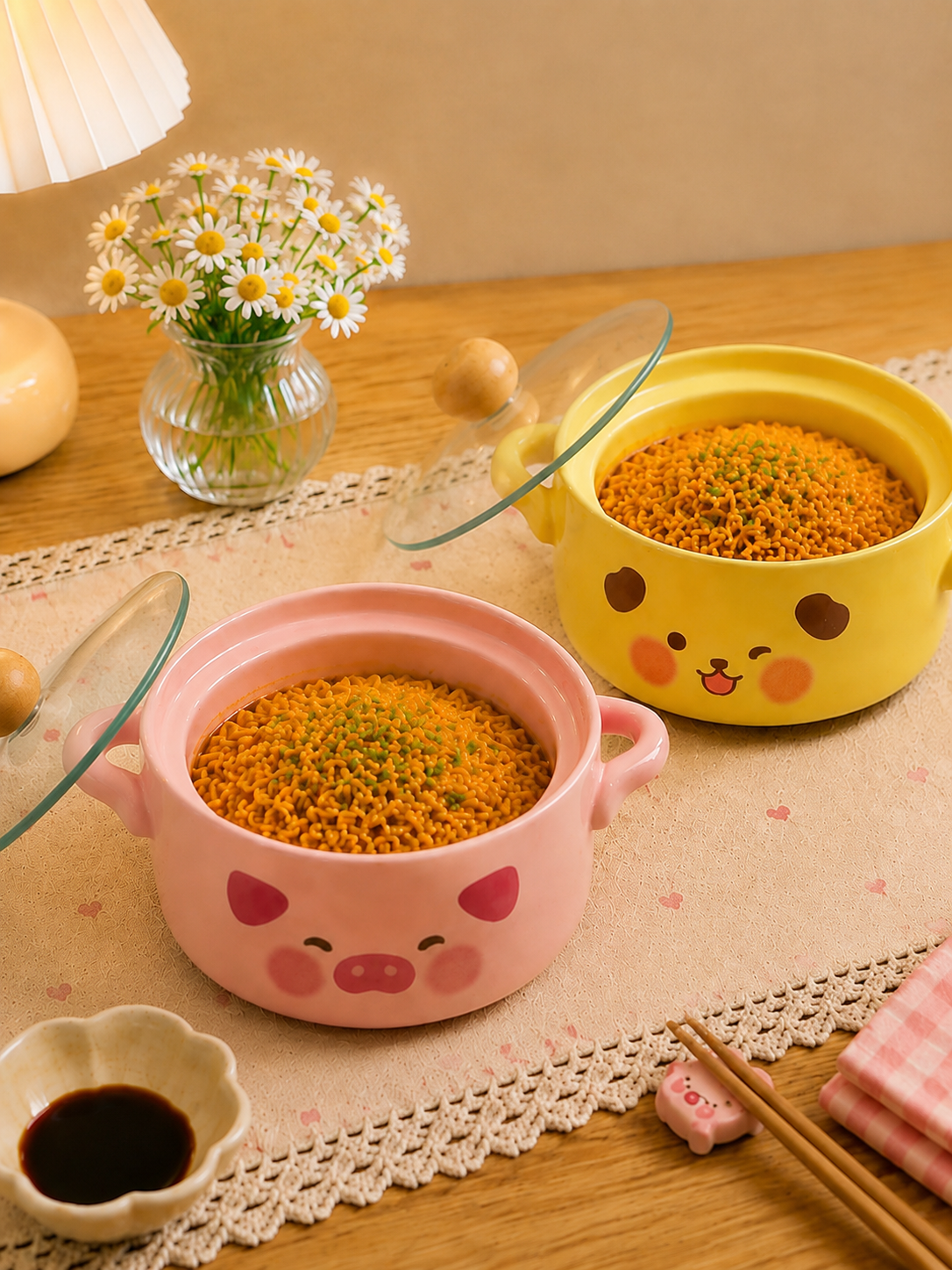 Winky ceramic bowl with lid
