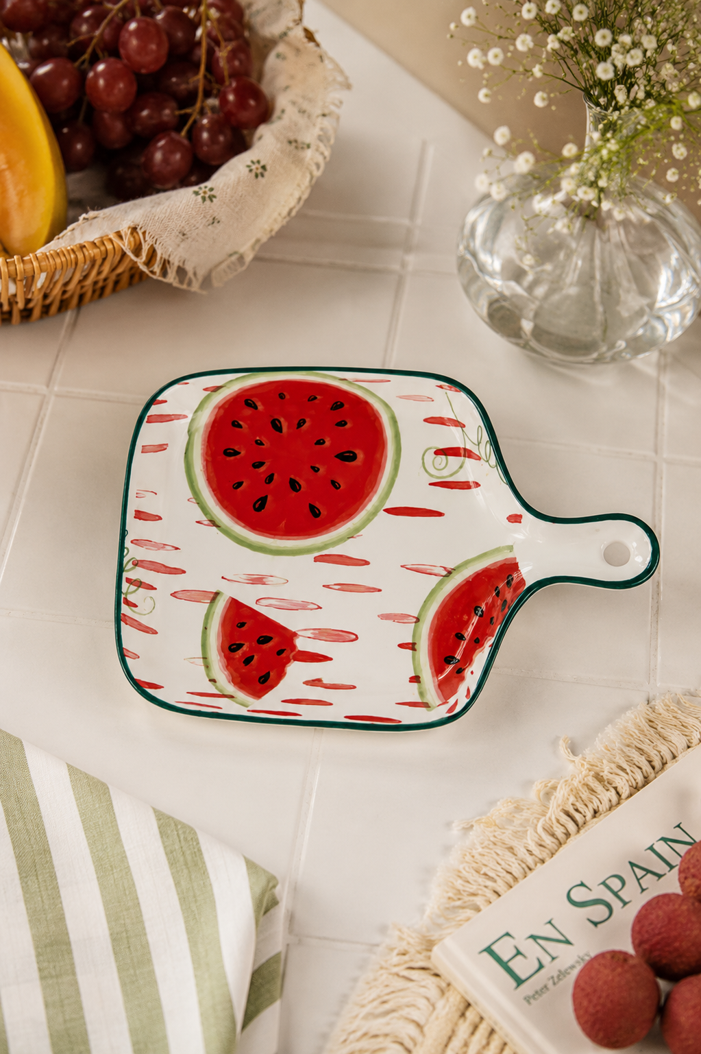 Melon handle plate