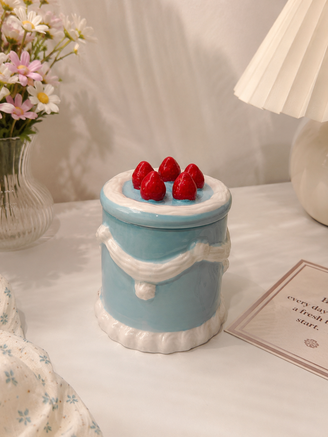 Ceramic Frosted Cake Candle