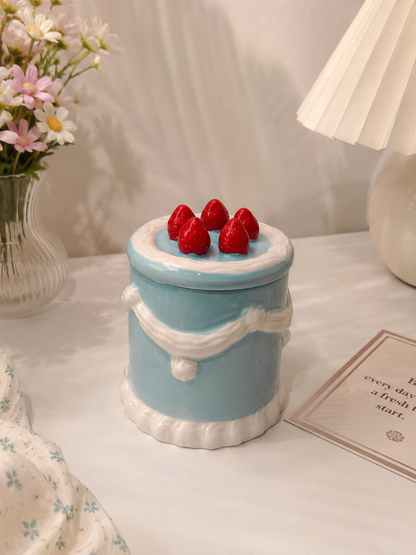 Ceramic Frosted Cake Candle