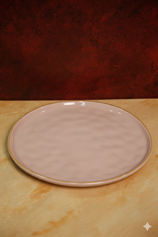 Pink glazed dinner plate