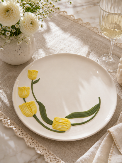 3D Yellow Tulip Plate