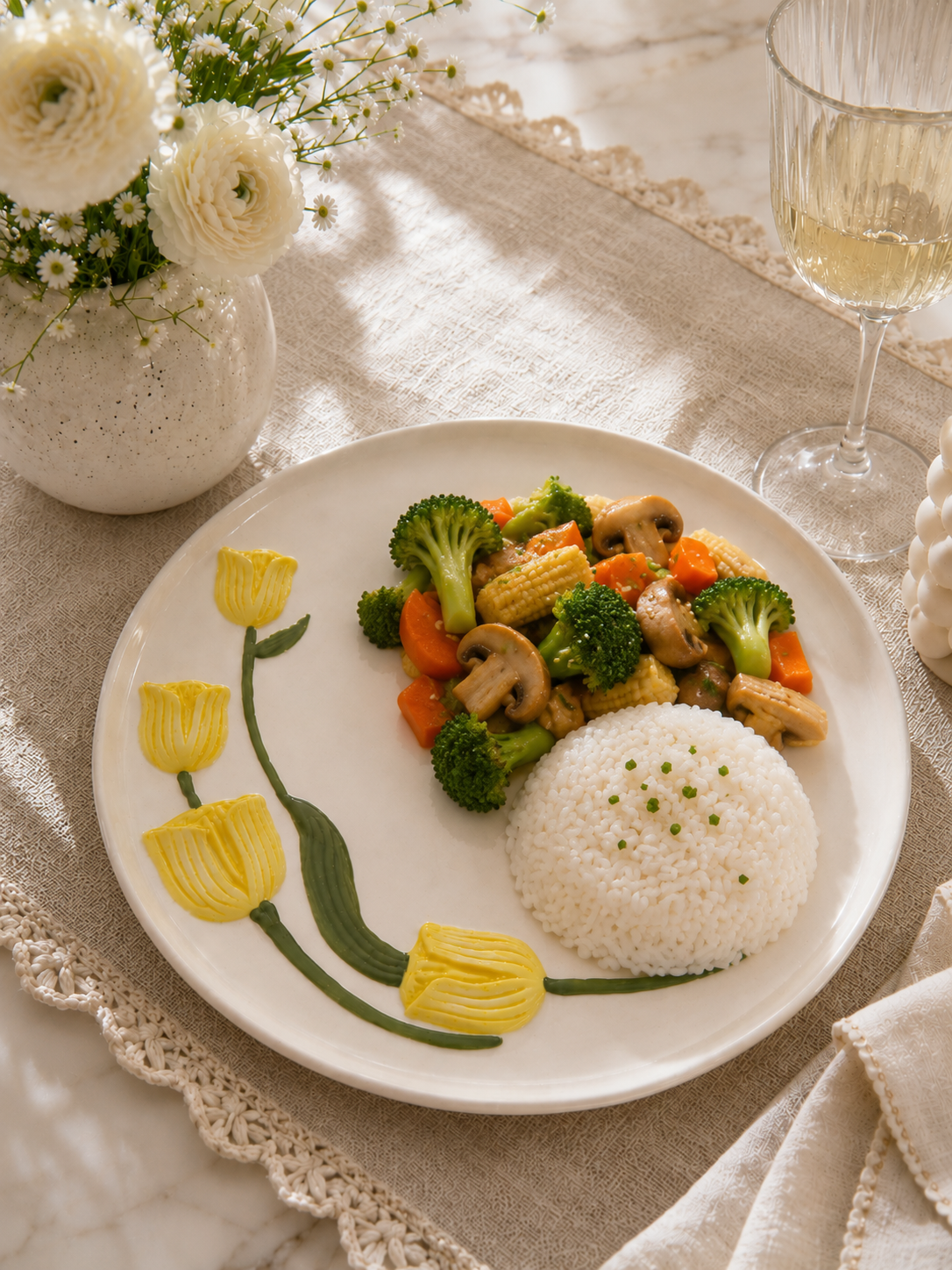 3D Yellow Tulip Plate