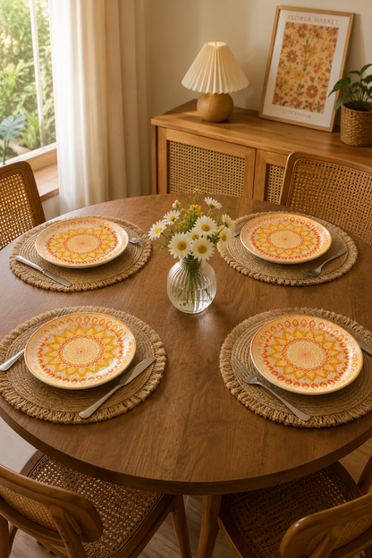 Saffron mandala plate