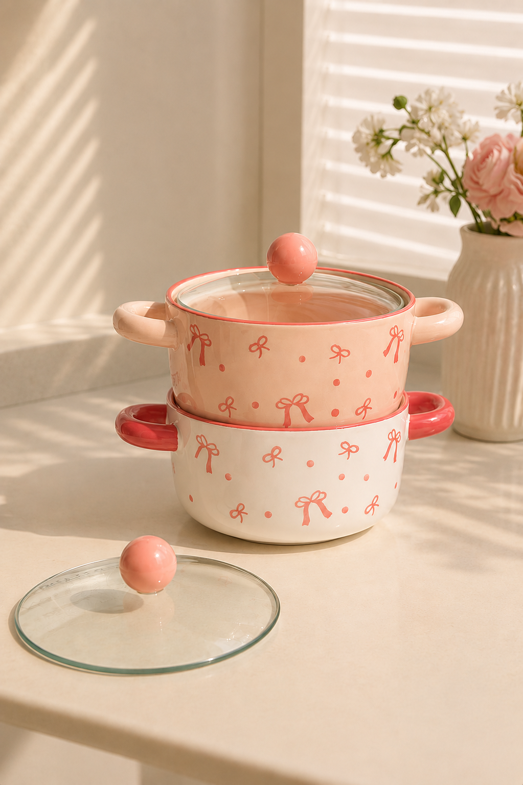 Coco ceramic bowl with lid
