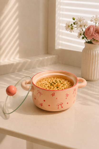 Coco ceramic bowl with lid