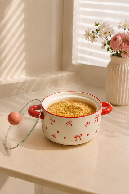Coco ceramic bowl with lid