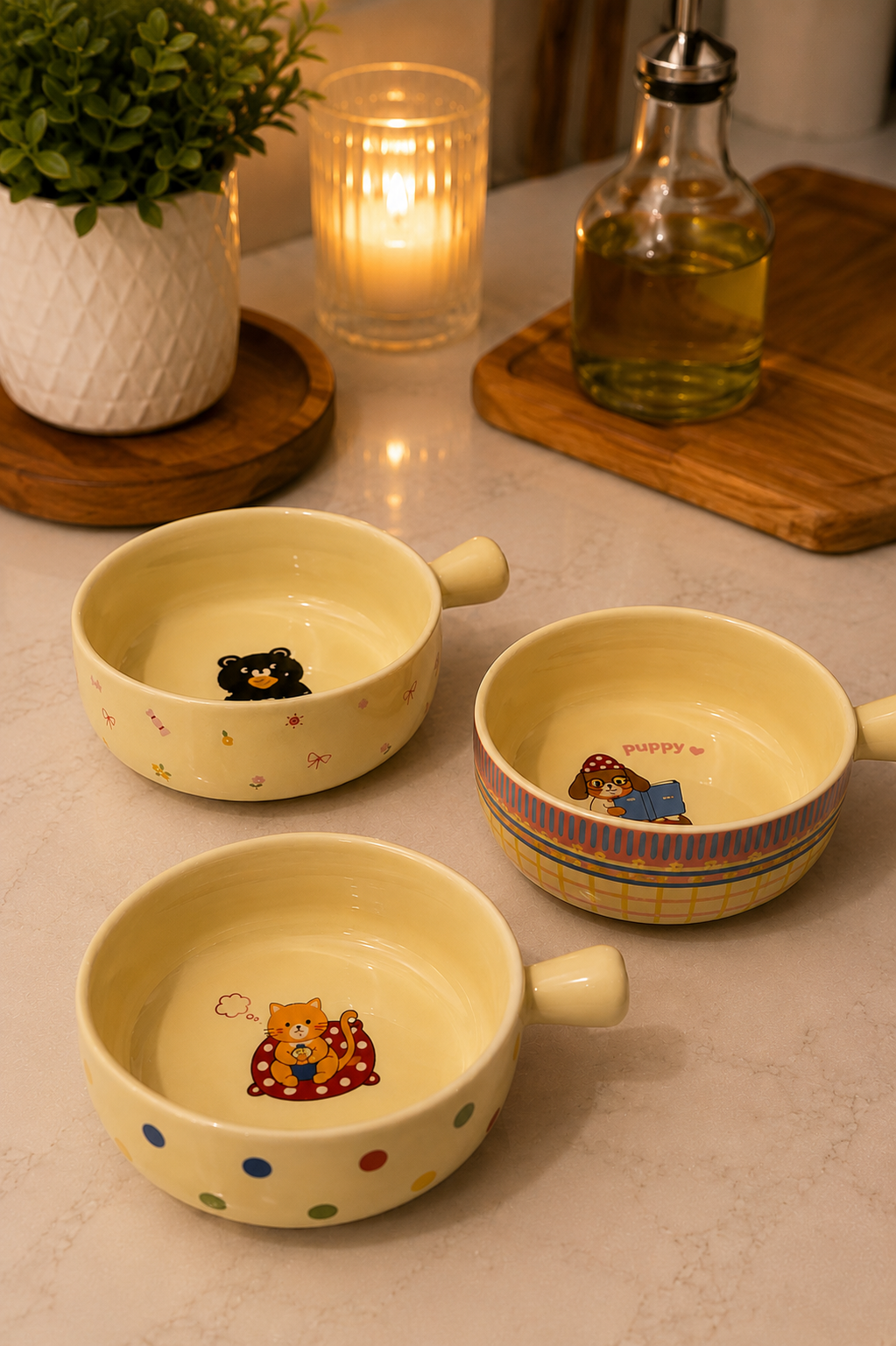Ceramic designed handy bowl