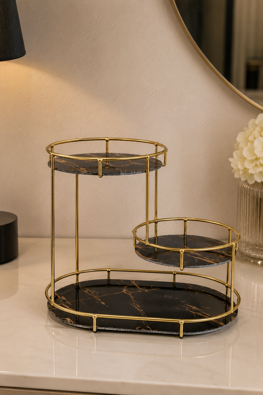 Luxury metal organizer stand