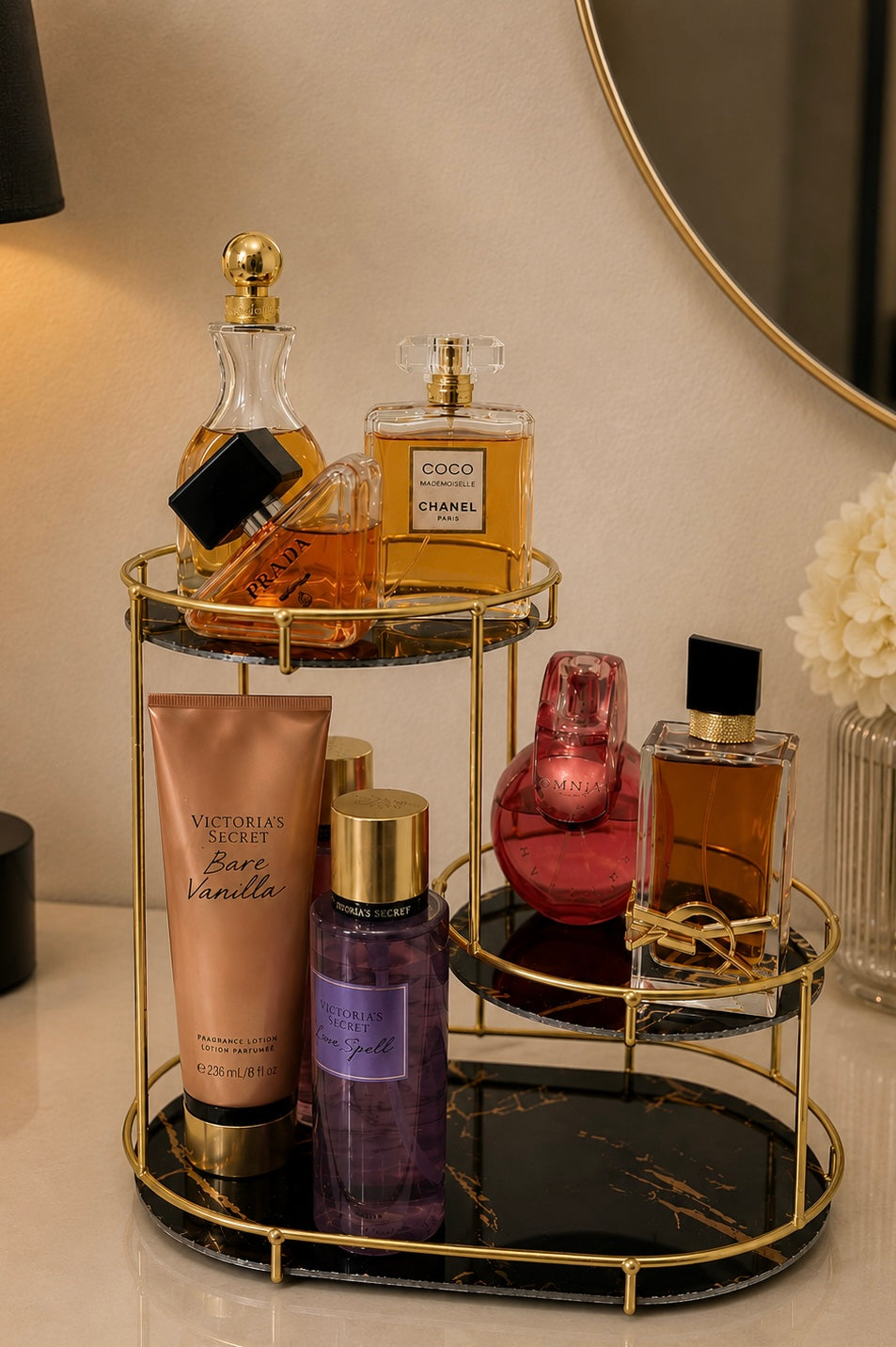 Luxury metal organizer stand