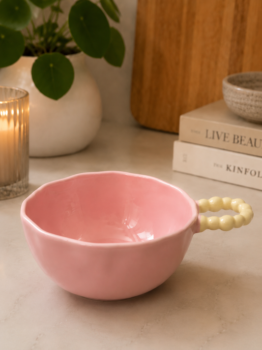 Beaded Handle Ceramic Bowl