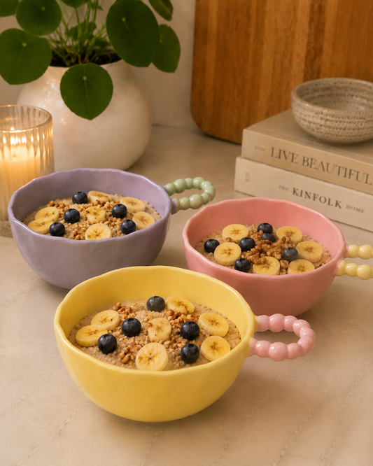 Beaded Handle Ceramic Bowl