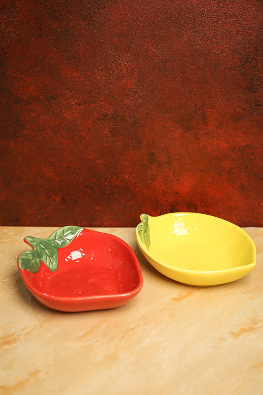 Berry & Citrus Ceramic Duo Bowl Set