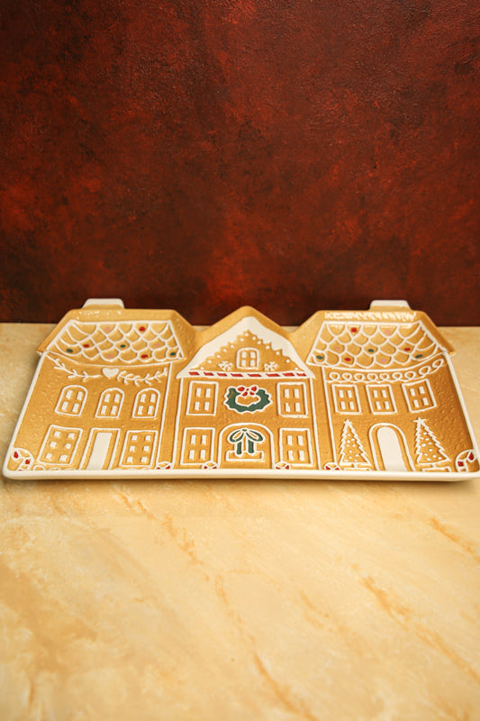 Gingerbread House Village Platter