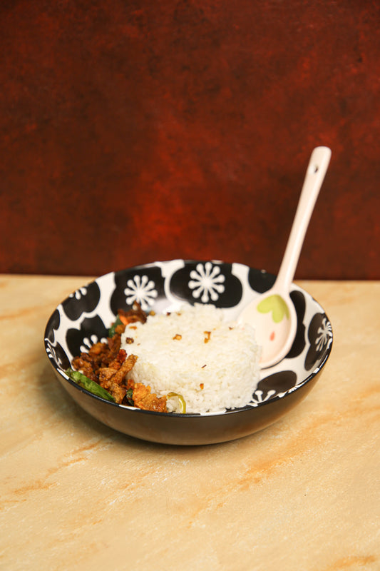 Noir Blossom Statement Bowl