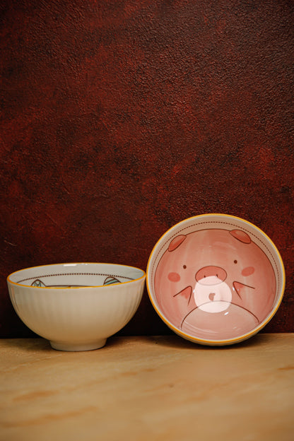 2 piece piggy bowl set