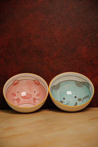 2 piece piggy bowl set