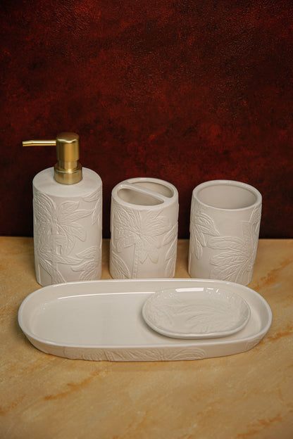 5 piece palm bathroom set