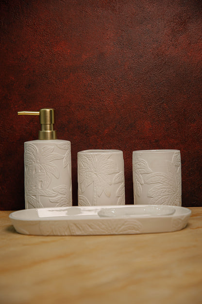 5 piece palm bathroom set