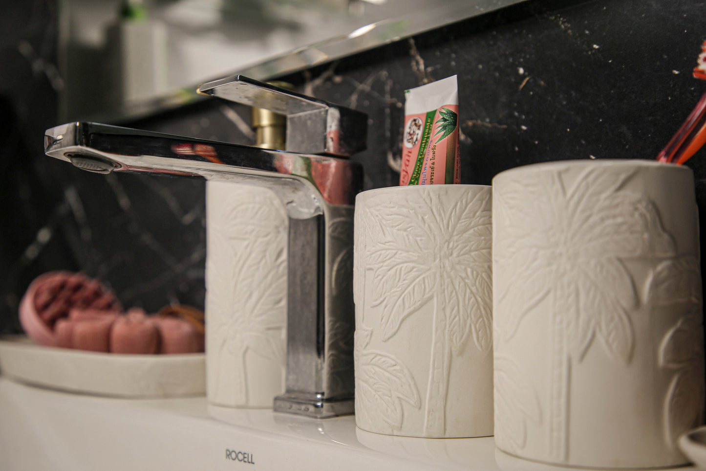 5 piece palm bathroom set