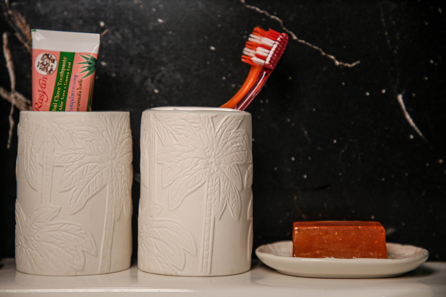 5 piece palm bathroom set