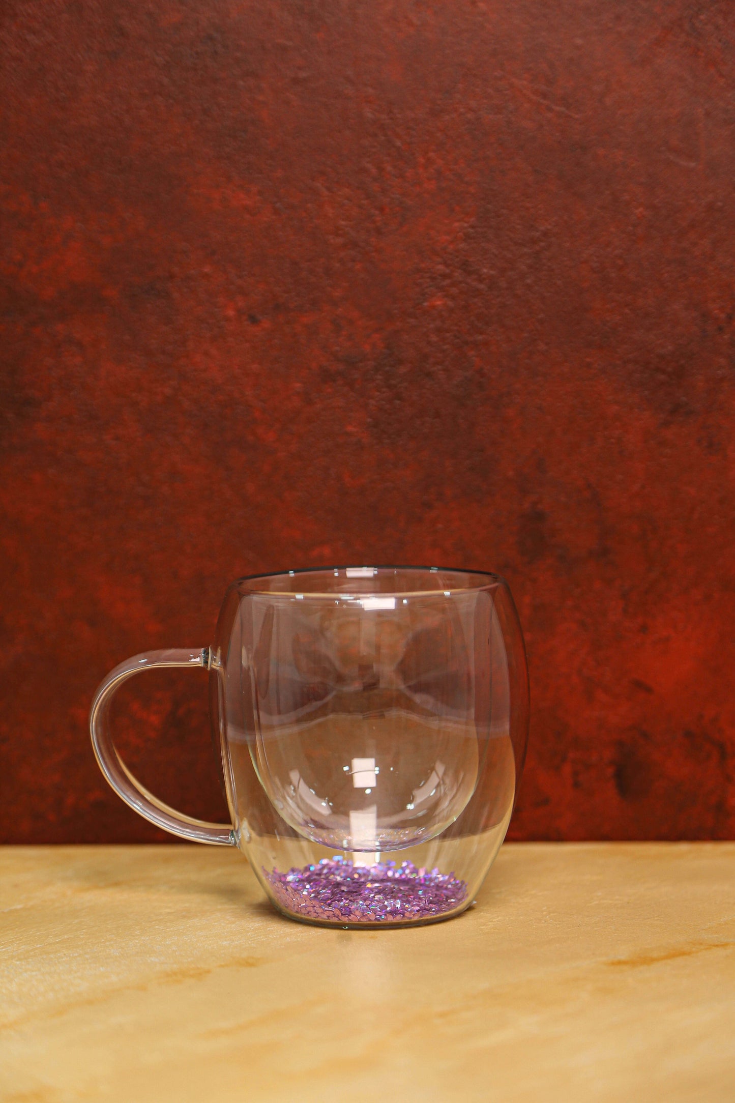 Violet Spark Glitter Glass Mug - Vervok Collective